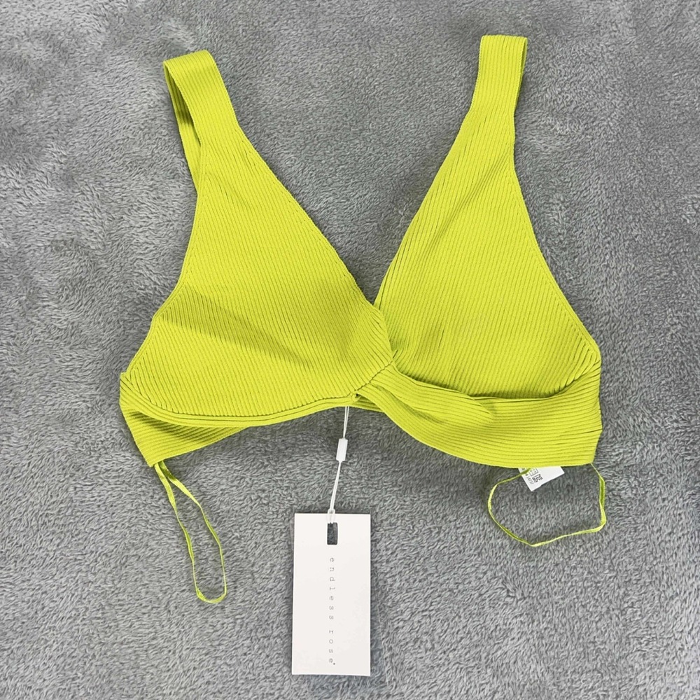 Endless Rose Ribbed Knit Bralette Crop Top Sleeveless Tie Straps Casual‎ Size S